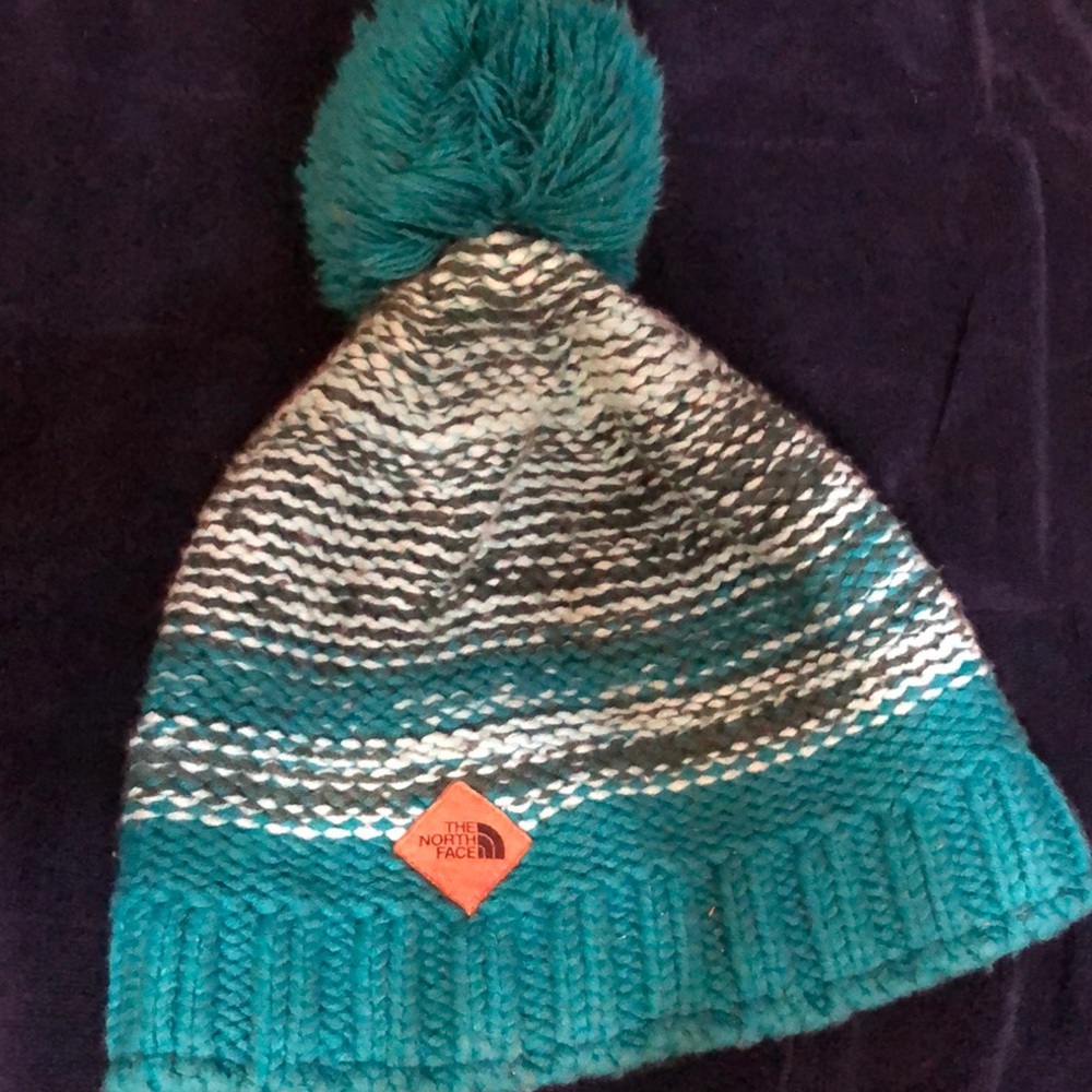 Northface Fleece Lined Pom Pom Hat